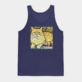 Painting of a Cat in the Style of Van Gogh Tank Top